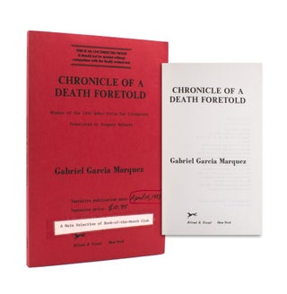 Item #334632 Chronicle of a Death Foretold [Uncorrected Proof]. Gabriel García...
