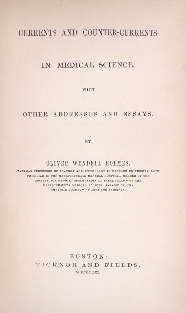 Currents and Counter-Currents in Medical Science with Other Addresses and Essays