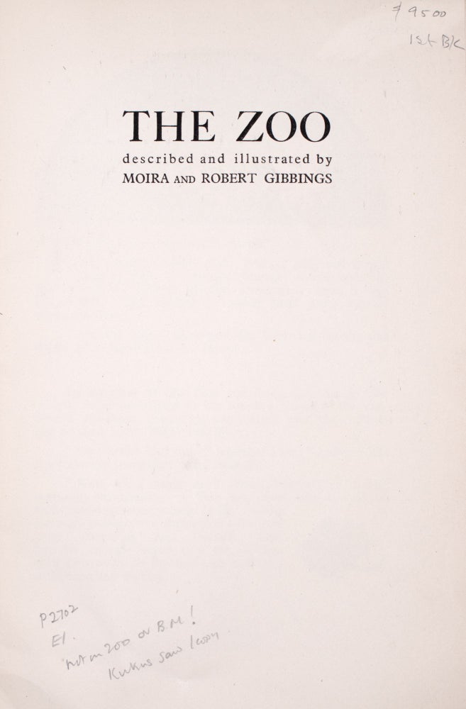 The Zoo Described and Illustrated by Moira and Robert Gibbings