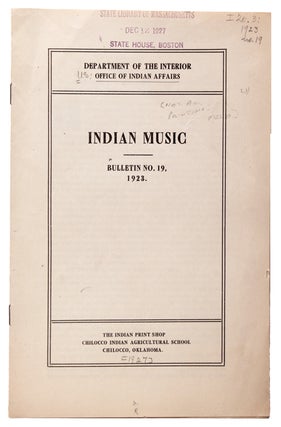 Item #334750 Indian Music. Bulletin No. 119, 1923