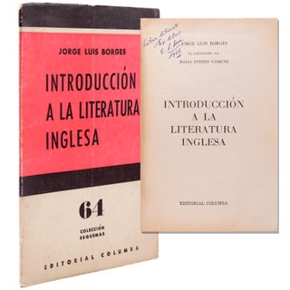 Item #335010 Introducción a la literatura inglesa. Jorge Luis Borges, Maria Esther VÁZQUEZ