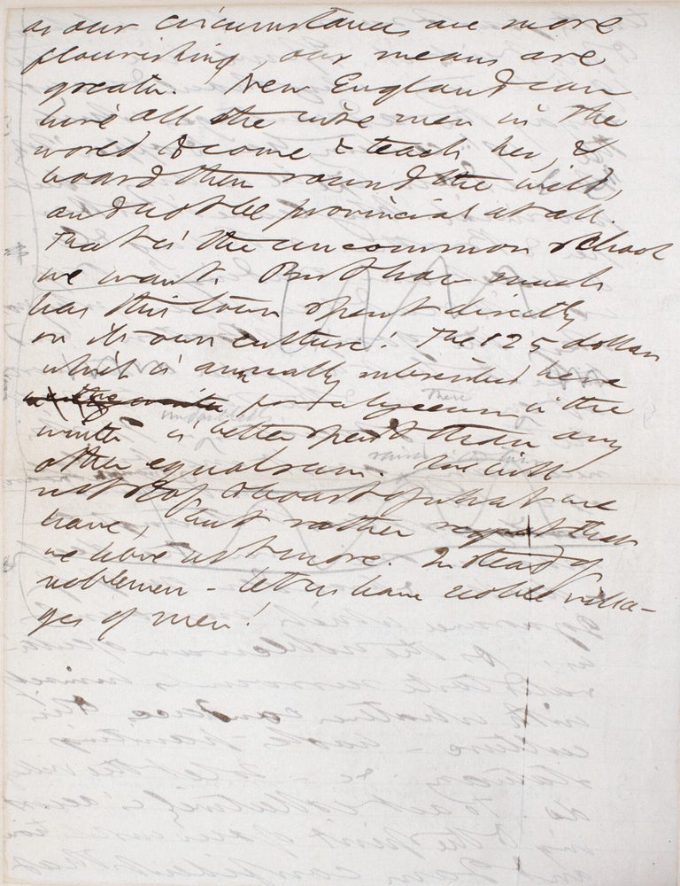 Autograph Manuscript leaf from working draft of WALDEN, the end of chapter III, &ldquo;OF READING&rdquo; [inserted in:] The Writings in Twenty Volumes, Manuscript Edition