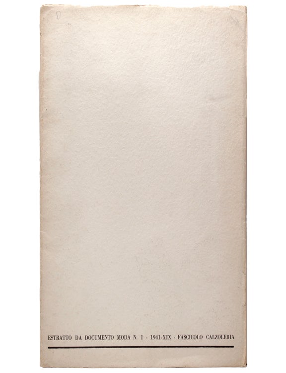 ESTRATTO DA DOCUMENTO MODA N. 1 - 1941- XIX - FASCICOLO CALZOLERIA [Cover title]. CALZOLERIA Anno 1941