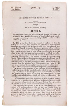 Item #338142 In Senate of the United States. March 3, 1853 ... The Committee on Patents and the...