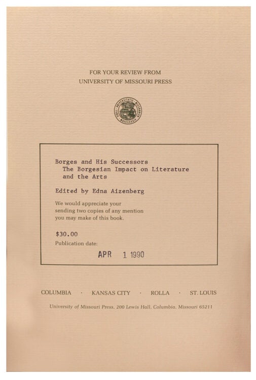 Borges and His Successors. The Borgesian Impact on Literature and the ...