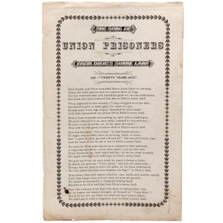 Item #338335 The Song of Union Prisoners. From Dixie's Sunny Land. Air- 'Twenty Years Ago'. Civil...