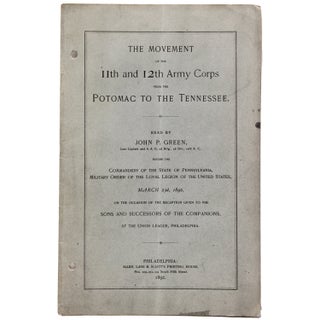 Item #338339 The Movement of the 11th and 12th Army Corps from the Potomac to the Tennessee....