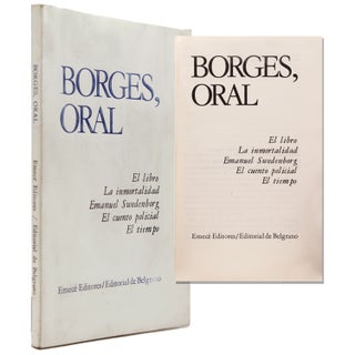 Item #338455 Borges, Oral. El libro. La inmortalidad. Emanuel Swedenborg. El cuento policial. El...