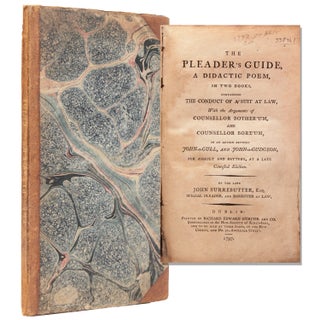 Item #338461 The Pleader's Guide, A Didactic Poem, in two books Containing the Conduct of a Suit...