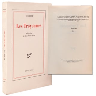 Item #338688 Les Troyennes, adaptation de Jean-Paul Sartre. Jean Paul Sartre, Euripides