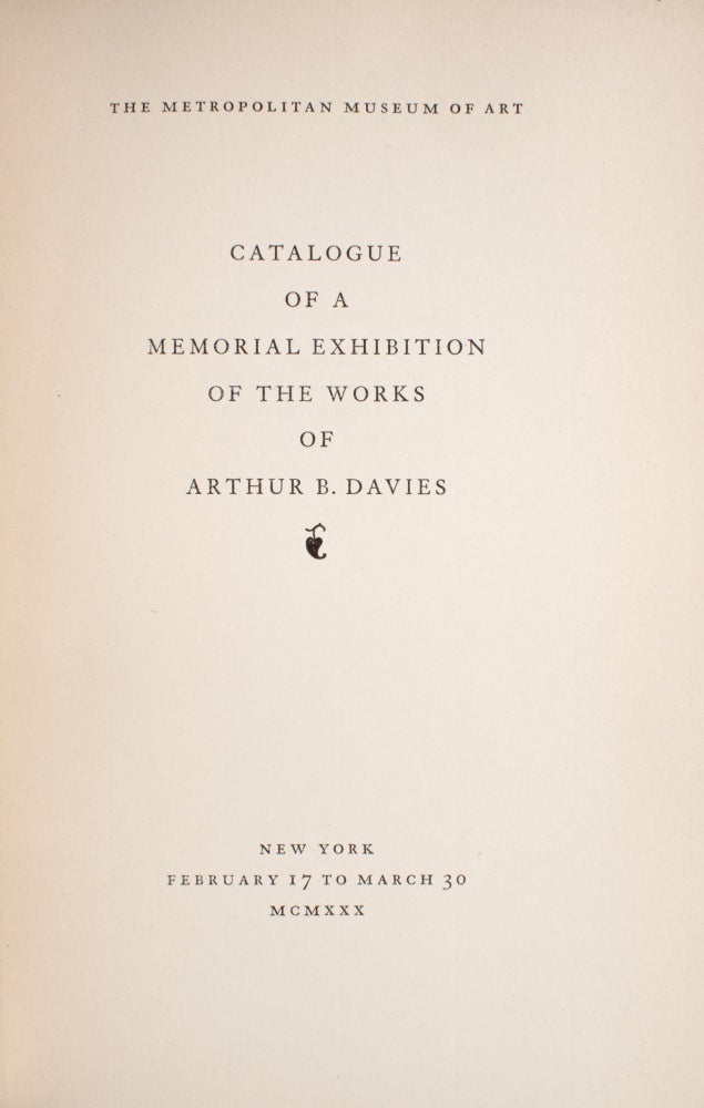 Memorial Exhibition of the Works of Arthur B. Davies