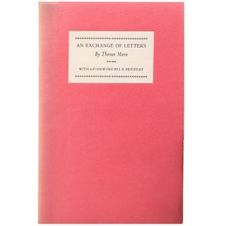 Item #338761 AN EXCHANGE OF LETTERS. With a Foreword by J. B. Priestley. [Translated from the...