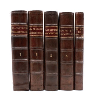 Item #338962 Commentaries on the Laws of England. In four books. Re-printed from the British...