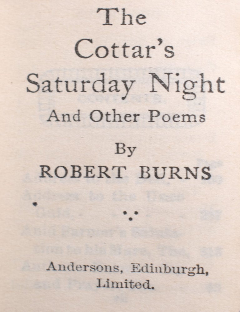 The Cottar's Saturday Night and Other Poems