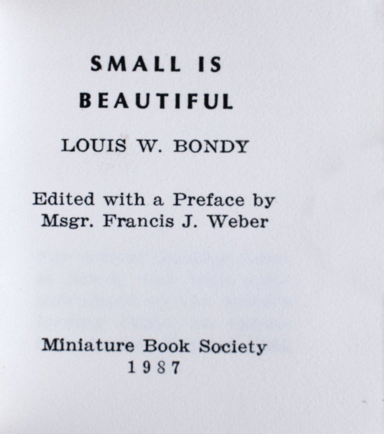 Small is Beautiful