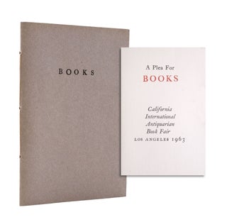 Item #339552 A Plea for Books. Muir Dawson