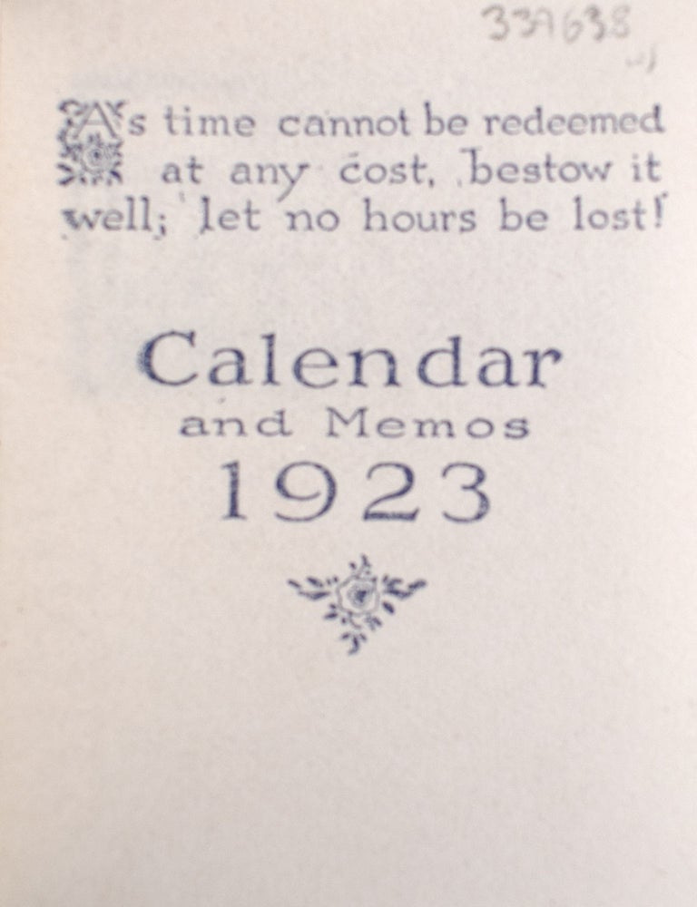 Calendar and Memos 1923