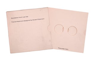 Item #339657 Quotation from Lao-Tse. Transcribed and designed by. Artist's Book, Susan Eisenson