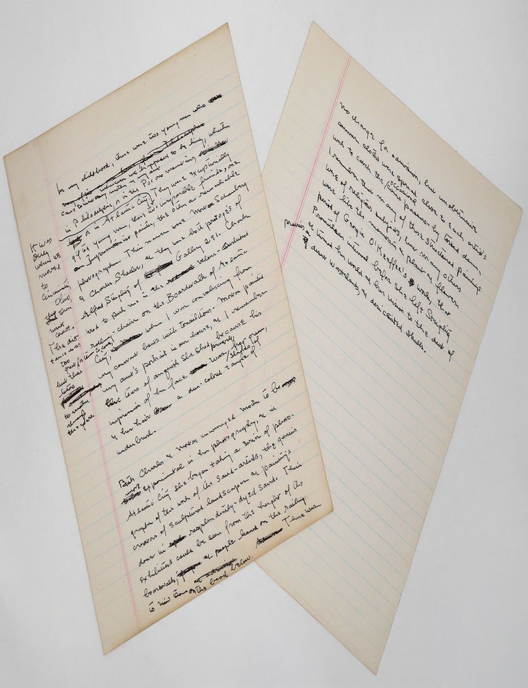 A Small Archive Containing an Original Photographic Portrait by Morton Livingston Schamberg of Kay Boyle when she was nine; along with an Original Manuscript Memoir of Schamberg by Boyle