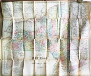 Item #34300 Map of the State of New York showing the Boundaries of Counties & Townships, the...