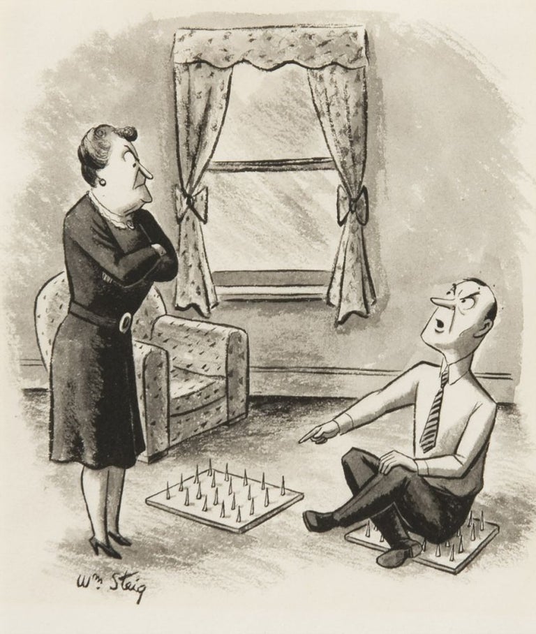 Item #34326 Original drawing for a New Yorker magazine cartoon, pen and wash. William Steig.