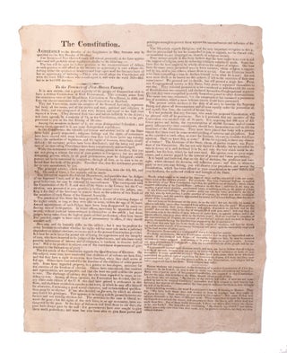 Item #345227 The Constitution. Agreeably to the Resolve the Legislature in May, freemen may be...
