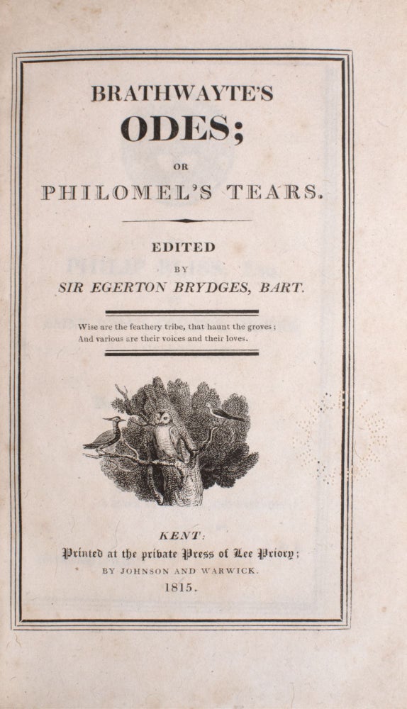 Odes, or Philomel's Tears