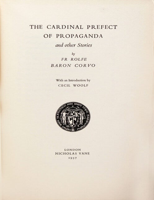 The Cardinal Prefect of Propaganda and other stories. With an introduction by Cecil Woolf (3/4)