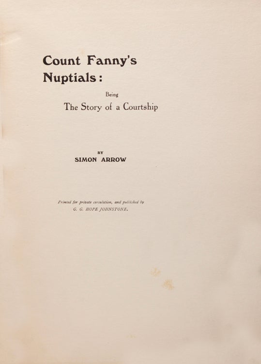 Count Fanny's Nuptials. Being The Story of a Courtship