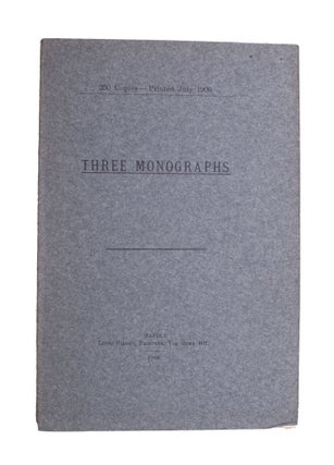 Item #345616 Three Monographs [Cover title]. [Comprising:] The Lost Literature of Capri [and]...
