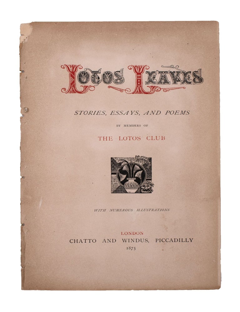Item #345897 Mark Twain's 'An Encounter with an Interviewer' [excerpted from Lotos Leaves; London, 1875]. Mark Twain, Samuel L. Clemens, John Brougham, John Elderkin, ed.