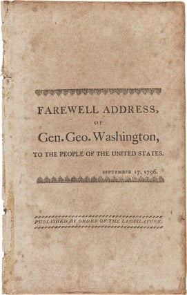 Item #346005 Farewell Address, of General Geo. Washington, to the People of the United States....