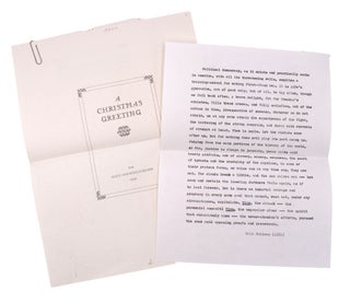 Item #346278 Galley Proof of Alice and Rollo Silver's 1972 Print of Walt Whitman's 'A Christmas...