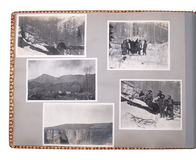 Album of hunting and camping trips in Colorado, ca. 1890, including deer, elk, and bear hunts