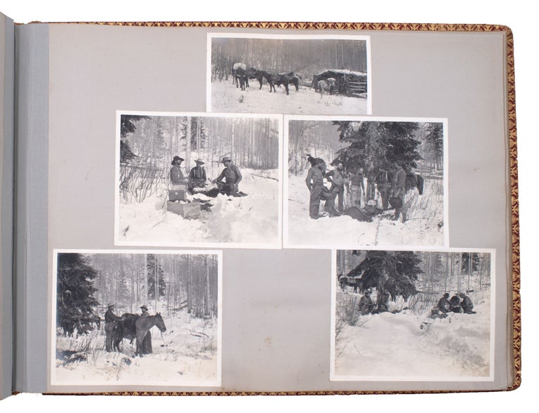 Album of hunting and camping trips in Colorado, ca. 1890, including deer, elk, and bear hunts