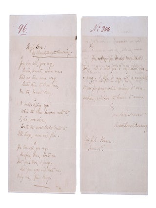 Item #346572 Autograph Letter, signed ("Elizabeth Barrett Browning"), with Autograph Song "May's...