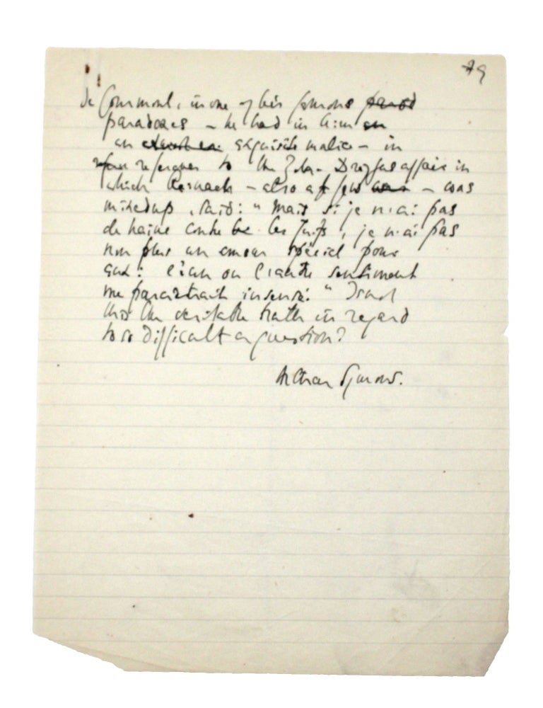 Manuscript, Inscription upon a silver plate given to his youngest son ...