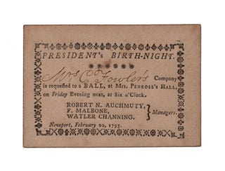 Item #346664 President's Birth-Night ... [partly-printed card within a typographic border,...
