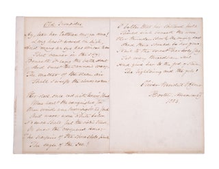 Item #346684 Autograph manuscript signed ("Oliver Wendell Holmes") fair copy of "Old Ironsides"...