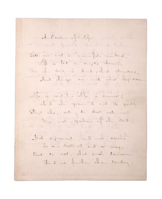 Item #346694 Autograph manuscript signed, fair copy of the poem "A Psalm of Life" Henry Wadsworth...