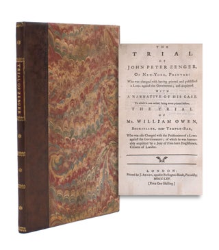 Item #346753 The Trial of John Peter Zenger, of New-York, Printer: Who was charged with having...