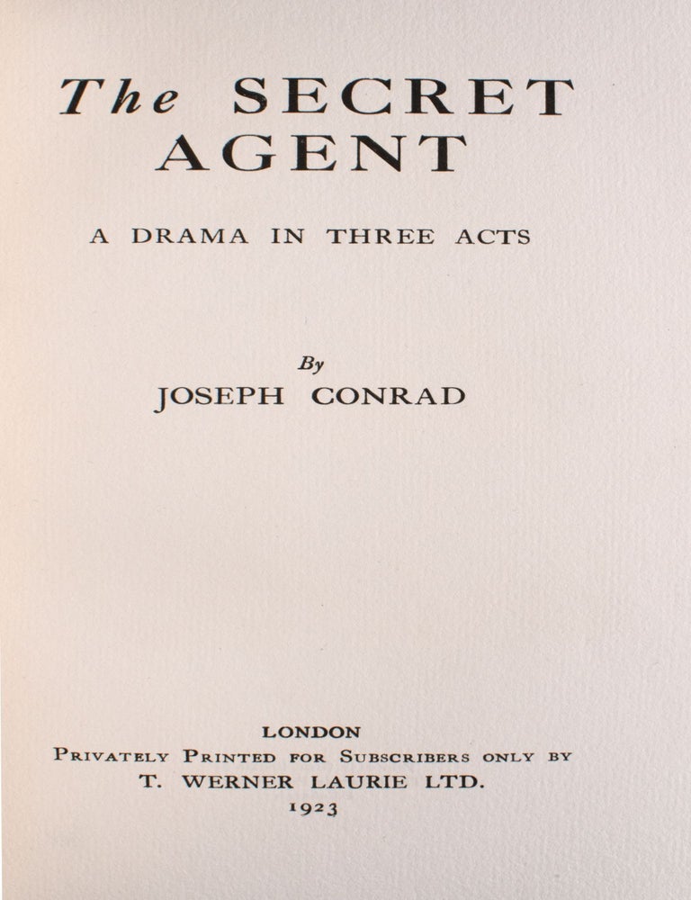 The Secret Agent. A Drama in Three Acts