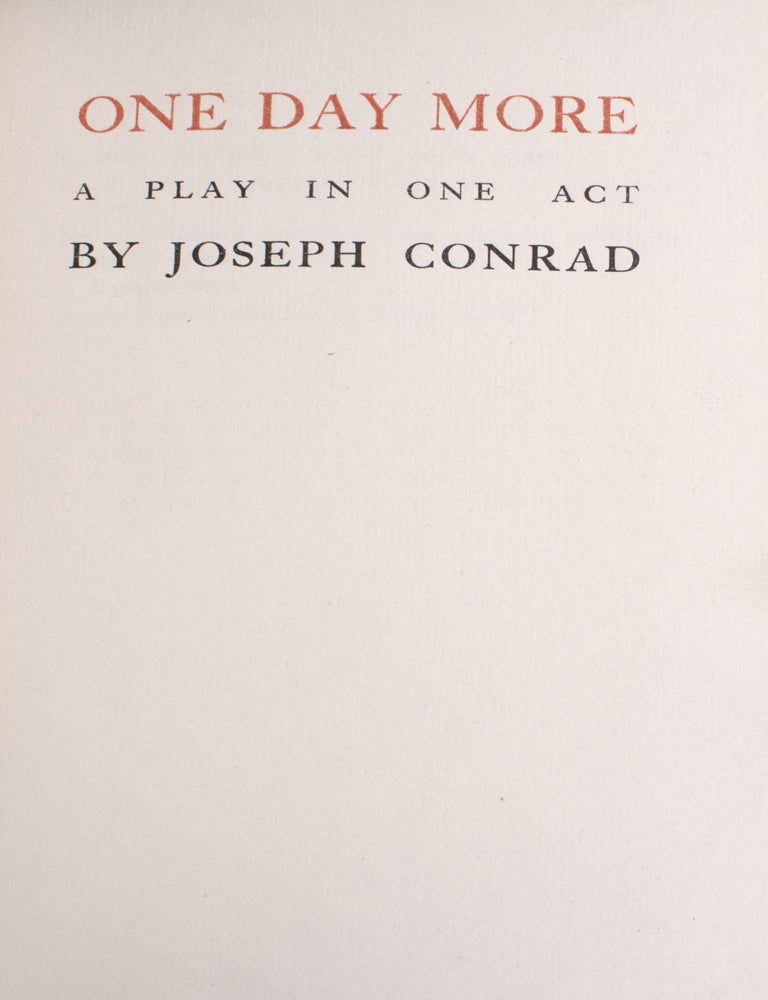One Day More. A Play in One Act
