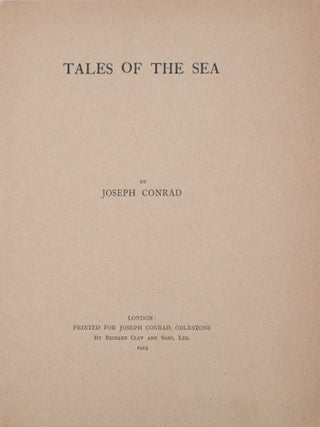 Item #346860 Tales of the Sea. Joseph Conrad