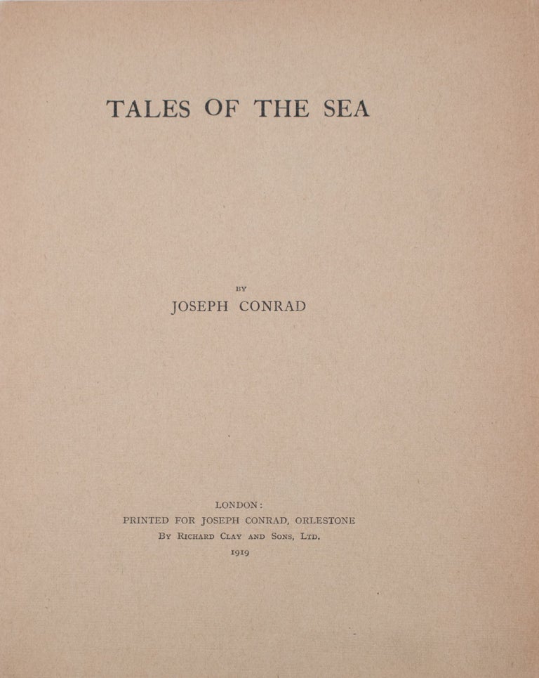 Item #346860 Tales of the Sea. Joseph Conrad.