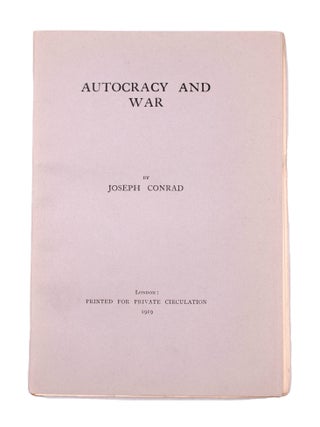 Item #346875 Autocracy and War. Joseph Conrad