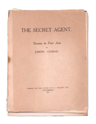 Item #346881 The Secret Agent. Drama in Four Acts. Joseph Conrad