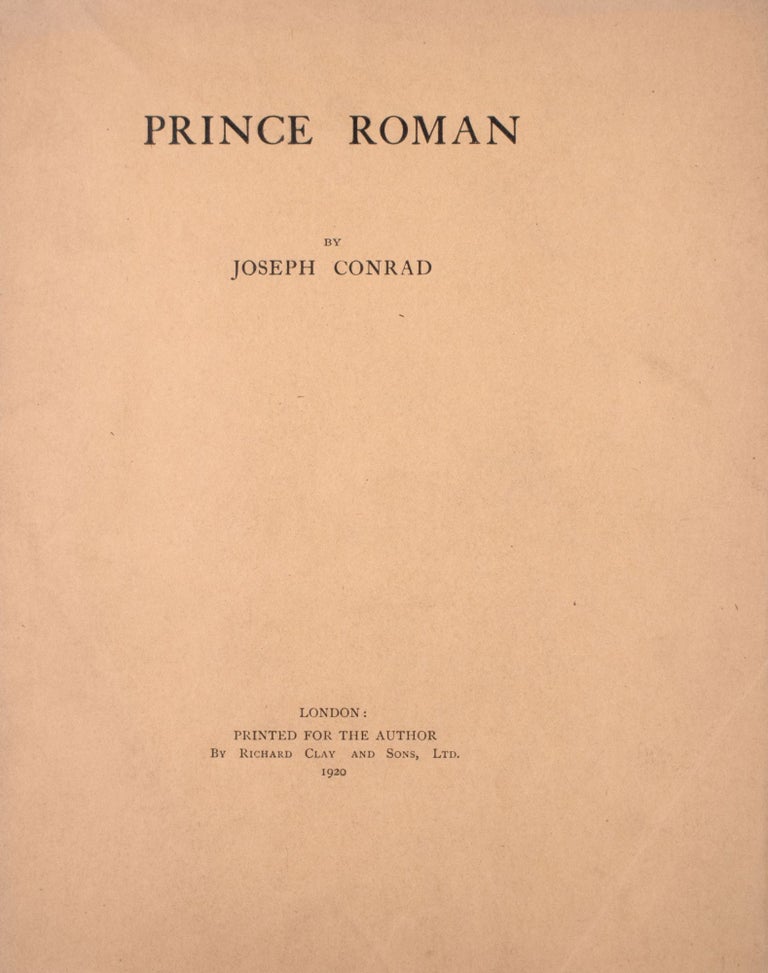 Item #346888 Prince Roman. Joseph Conrad.