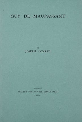 Item #346950 Guy de Maupassant. Joseph Conrad