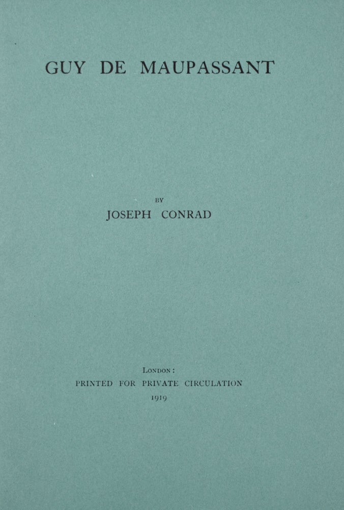 Item #346950 Guy de Maupassant. Joseph Conrad.